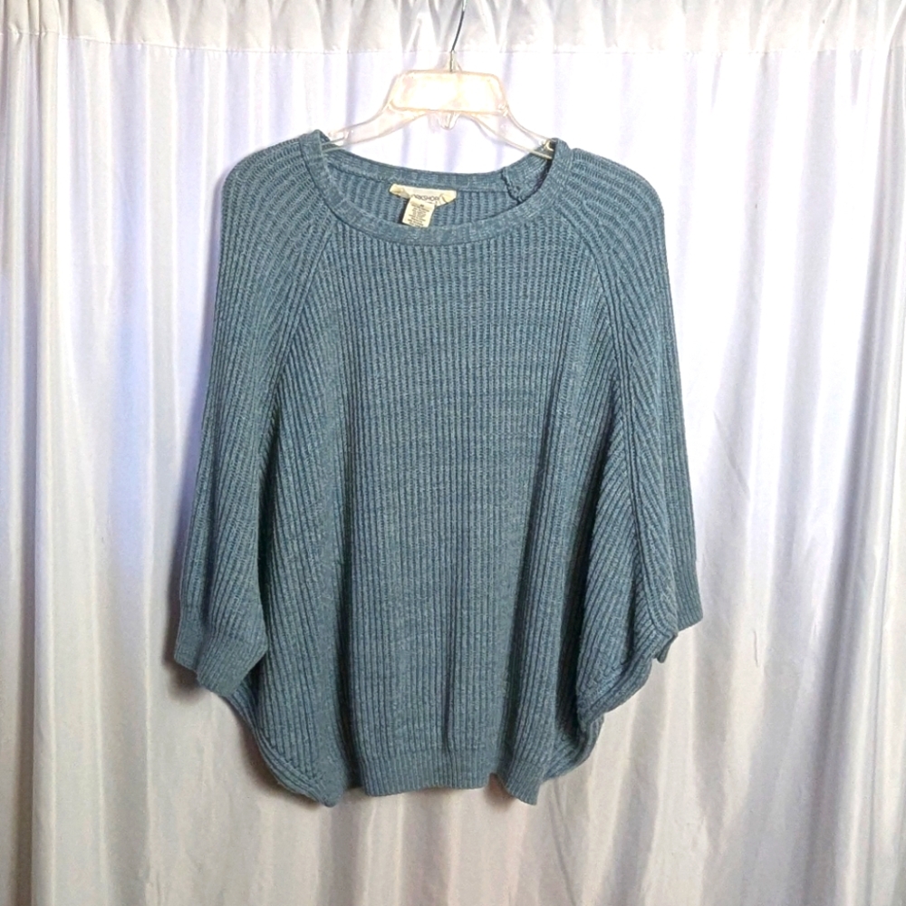Workshop Oversized Batwing Knit Sweater | Women's Medium | Dusty Blue